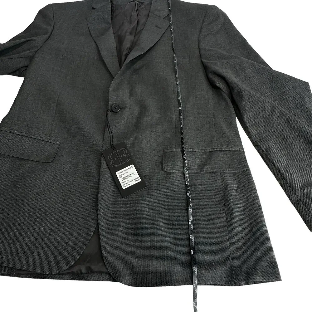 JB Britches Mens 42R Logan Gray Wool Sport Coat Jacket Blazer